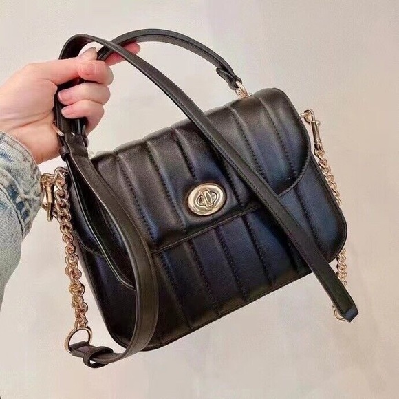 Coach | Bags | Coach Marlie Elegant Black Quilted Top Handle | Poshmark